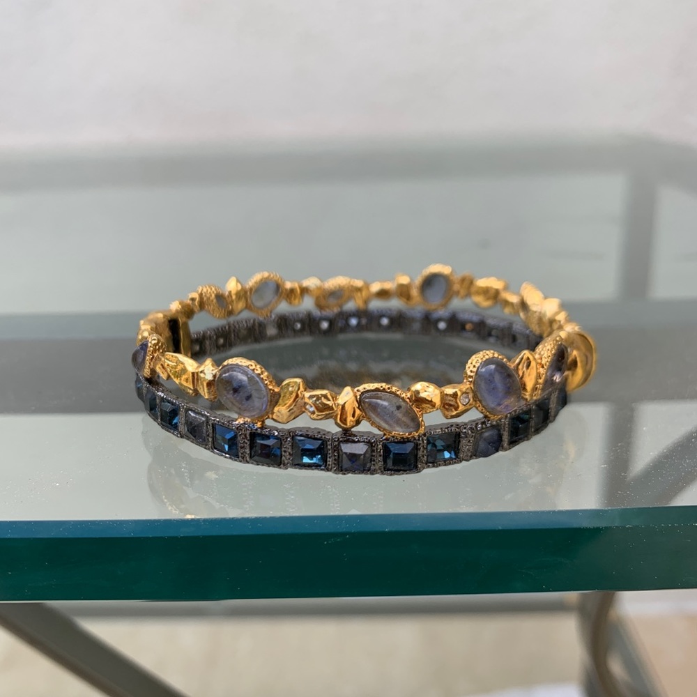 Alexis Bittar two tone crystal bracelet